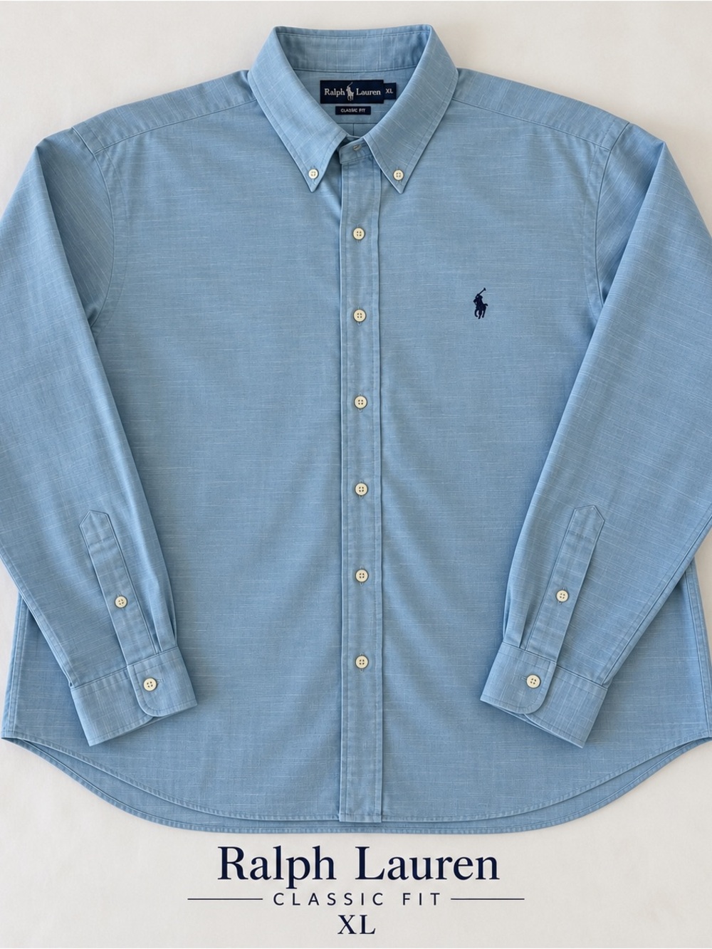 Ralph Lauren Men’s Classic Fit Button Down Shirt French Blue Pony Preppy Size XL